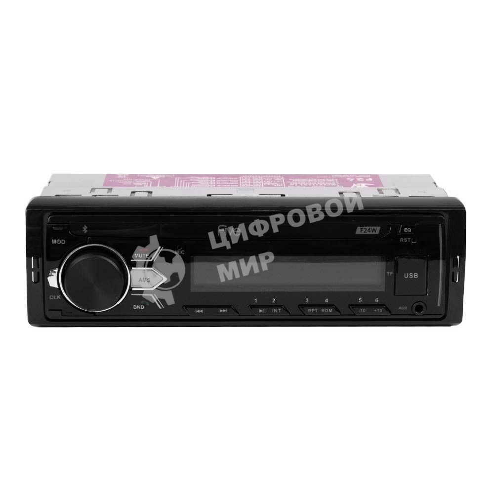 Автомагнитола FIVE F-24W, 1 DIN, Bluetooth, USB Type-A, AUX