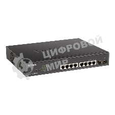 Коммутатор D-Link DGS-1100-10MPPV2/A3A, 8×1 Гбит/с + 2×1 Гбит/с SFP, настраиваемый