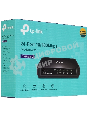 Коммутатор TP-Link TL-SF1024M, 24×100 Мбит/с, неуправляемый