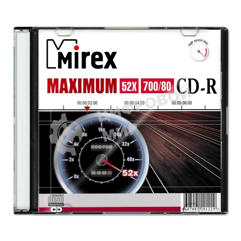 Диск CD-R Mirex 700 Mb, 52х, Maximum, Slim Case (1), (1/200)