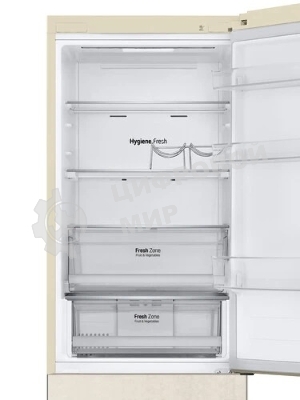 Холодильник LG GC-B459AEMW бежевый двухкамерный 234/110л морозилка снизу, No Frost