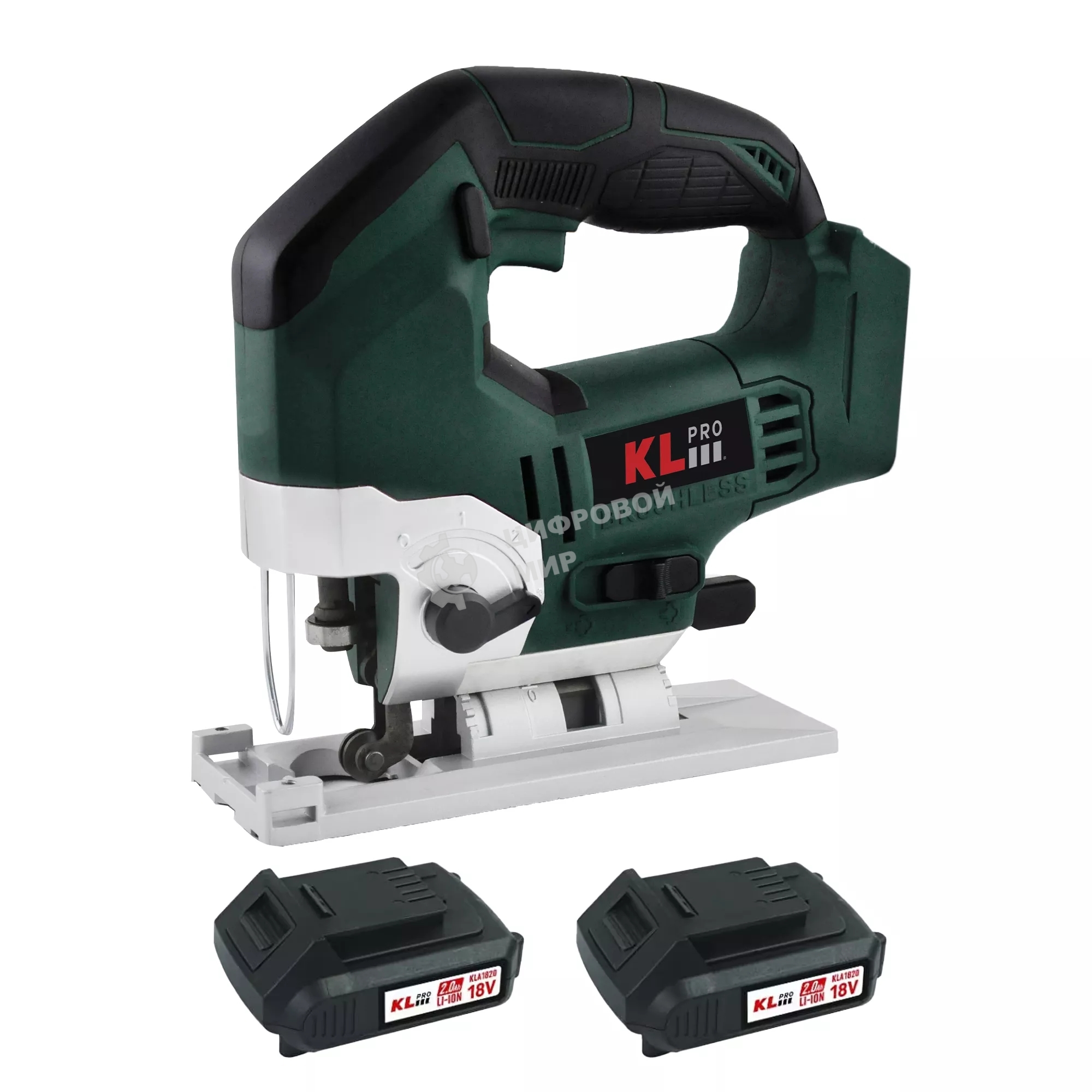 Лобзик электрический профессиональный бесщеточный KLPRO KLDT18B-20 (18В, Li-ion-2шт, 2.0А·ч, патрубок для пылесоса, полотна (дерево/металл, З/У, кейс)