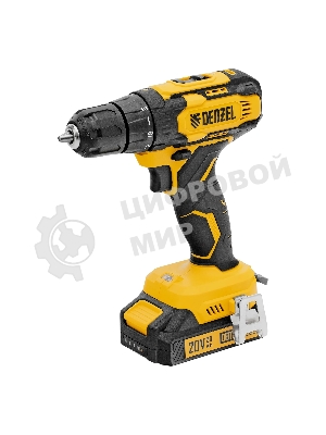 Дрель-шуруповерт Denzel CDQ-20, 20 В, 2 Ач, 40 Нм, щеточный