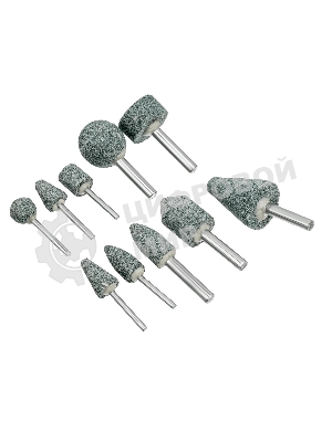Набор шарошек Denzel абразивных для дрели (ПШМ), 63С, 10 шт.