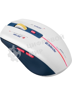 Мышь беспроводная Defender Dila MM-282 белый/синий, 1800 dpi, радиоканал, USB, кнопки - 6