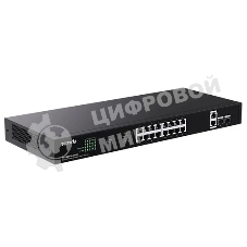 Коммутатор неуправляемый Tenda TEG1120P-16-250W PoE, 18 портов, 18x1 Гбит/с, PoE 16х30 Вт (до 250Вт), SFP 2x1 Гбит/с
