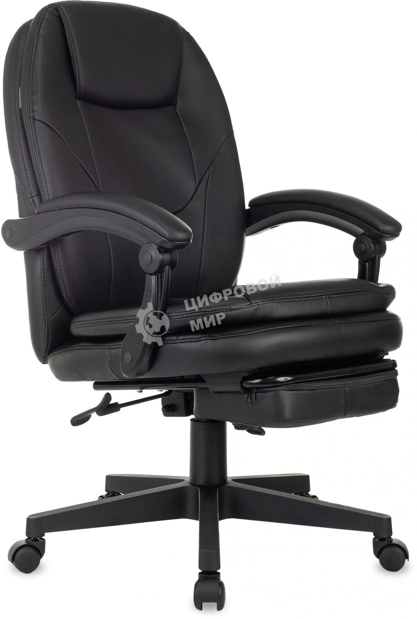 Кресло Бюрократ CH-868N-BF черный, экокожа, подставка для ног