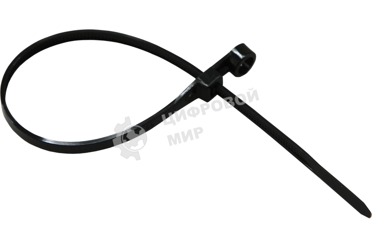 Хомут кабельный Rexant 4.3х200 нейл. под винт черный (уп. 100 шт)