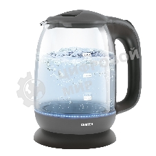 Чайник Centek CT-0034 (серый) Vancouver стекло, 1.8л, 2200 Вт, внутренняя LED подсветка, кнопка