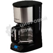 Кофеварка капельного типа Endever Costa-1044, мощность 800 Вт, -стальной/черный, объем 1,5л, LCD дисплей, по 4 шт/уп