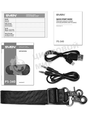 Мобильные колонки SVEN PS-340 2.0 черный