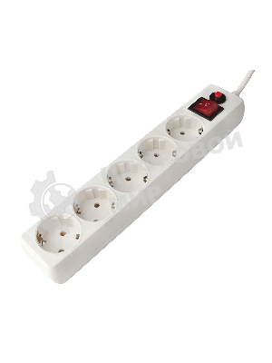 Сетевой фильтр Гарнизон EHLW-1 10А 1.8 м 5 розеток белый (21214)