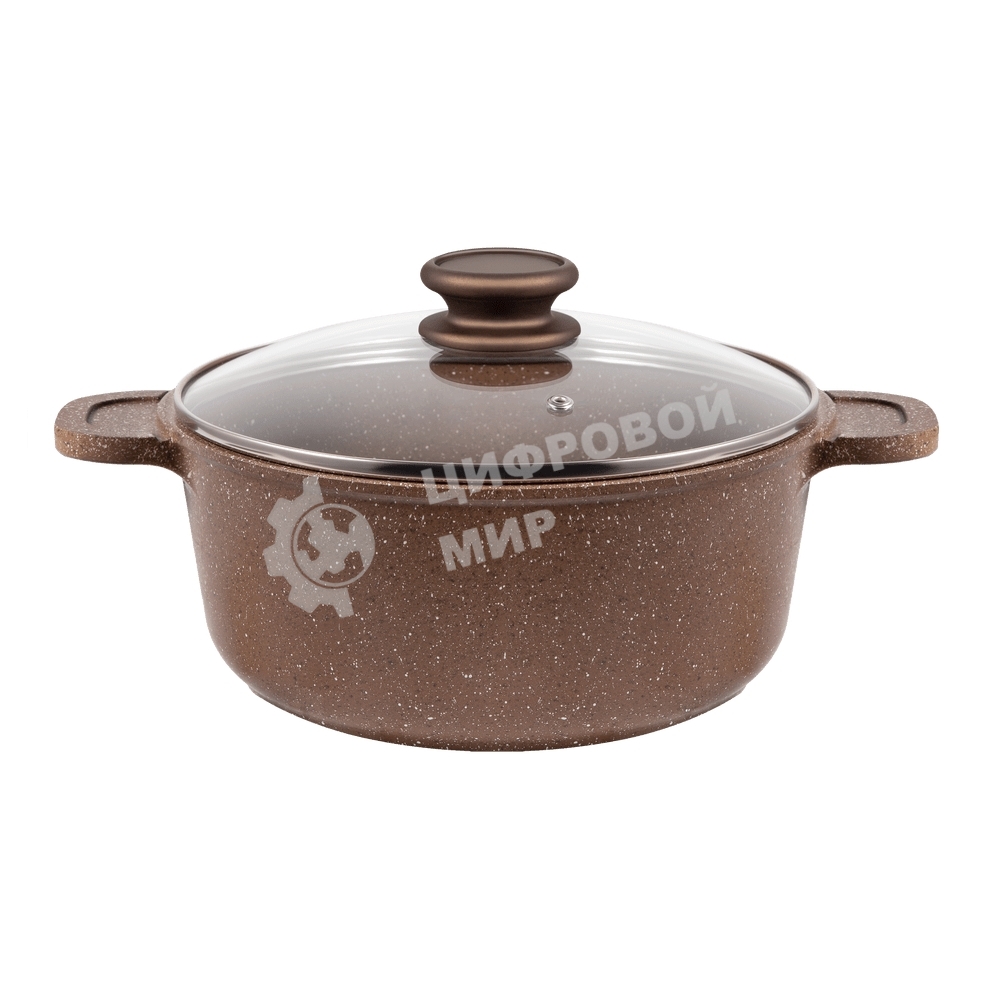 Кастрюля Maunfeld CARMEL MF22CRM01CR, 22 см, 3 л из литого алюминия со стеклянной крышкой