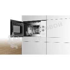 Встраиваемая микроволновая печь Bosch BFL 520MW0 белый, 20 л, 800 Вт, переключатели - поворотный механизм
