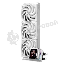Система охлаждения Water Cooling System PCCooler DS360 Display WH (310W, 360мм, LED, белый, ARGb Pump/Fans: 3x120мм, 90.56CFM, 39.8dBA, 2500RPM/Pump height 65мм, 15dBA, 2600RPM, Rad thickness 27мм/S: 1851, 1700, 1200, 115X, AM5, AM4)