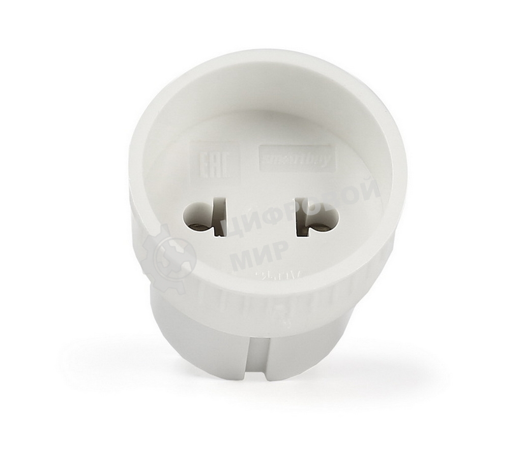 Адаптер переходник без заземления Smartbuy (SBE-06-S05-w) белый 6А 250В