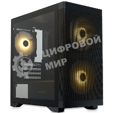 Компьютерный корпус без блока питания HSPD M320, Mesh Mini-tower, черный, slide TG, 0.45 SPCC, 2x140мм ARGb+1x120мм ARGb mATX, mITX 160/340/184мм 2x2.5