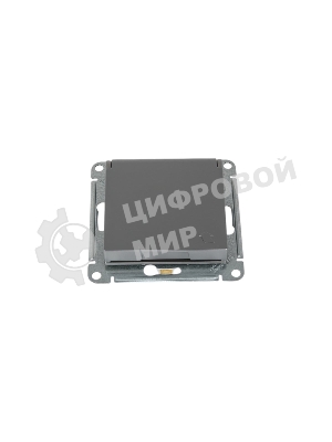 Механизм розетки 1-м СП AtlasDesign 16А IP20 с заземл. защ. шторки с крышкой сталь SchE ATN000946