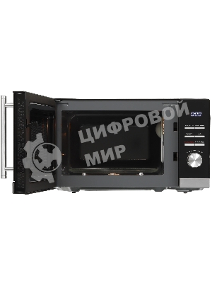 Микроволновая печь Hyundai HYM-D3005 черный/стальной, 20 л, 700 Вт, переключатели - кнопки, электронный поворотный механизм