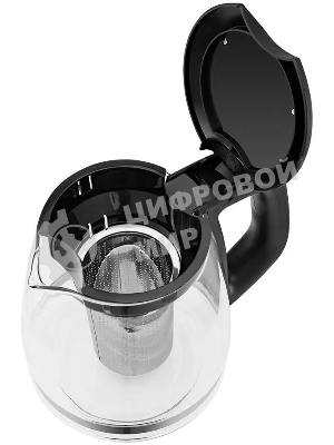 Чайный набор Kitfort КТ-6776 1.8л. 2200Вт черный/нержавеющая сталь корпус: Металл/стекло/пластик