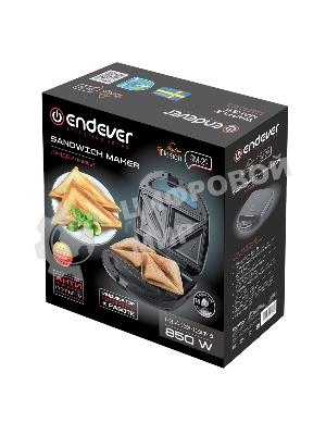 Сэндвичница электрическая Endever Skyline SM-29, черный, мощность 850 Вт