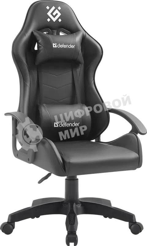 Кресло Defender ORACLE черный, экокожа, 120 кг, механизм качания