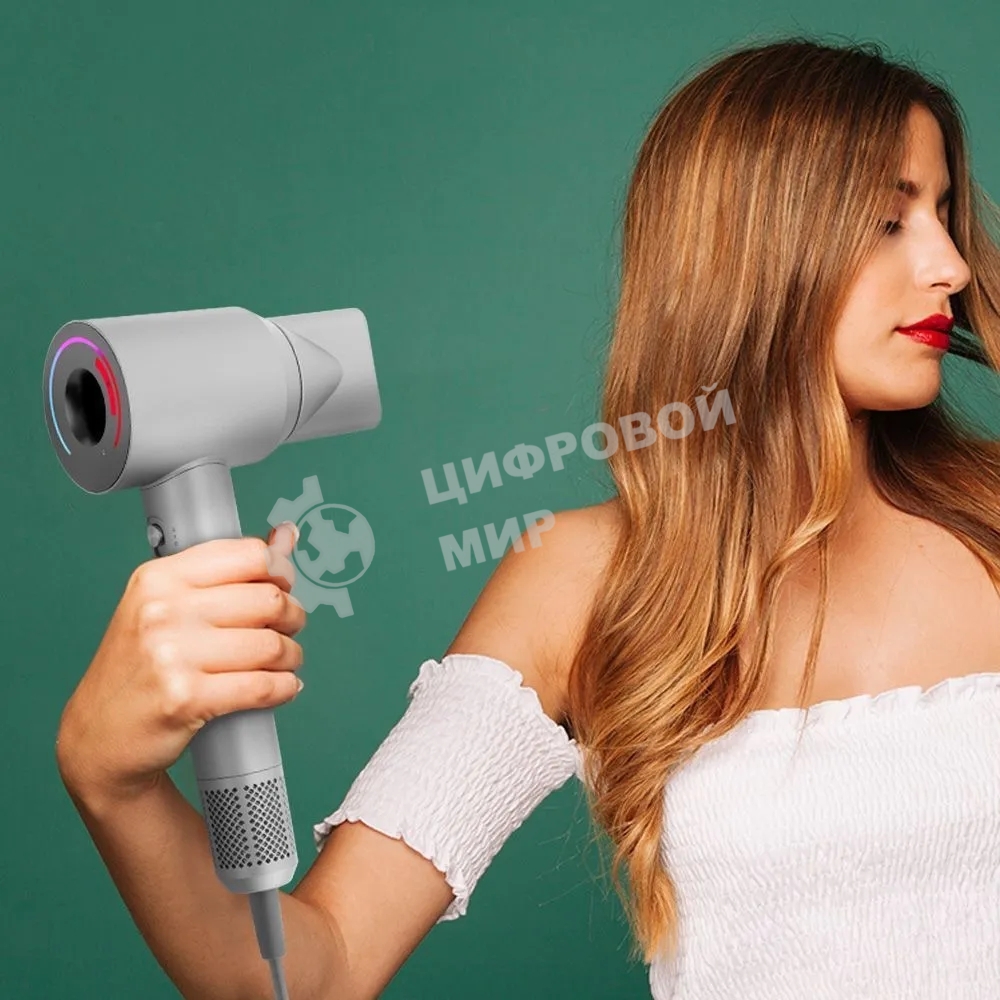 Фен Kitfort КТ-3292 серебристый, 1600 Вт, компактный, ионизация