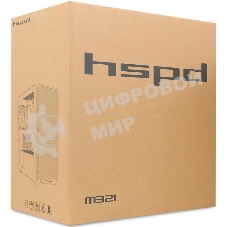 Компьютерный корпус без блока питания HSPD M321, Mesh Mini-tower, черный, slide TG, 0.45 SPCC, 2x140мм ARGb+1x120мм ARGb mATX, mITX 160/340/184мм 2x2.5
