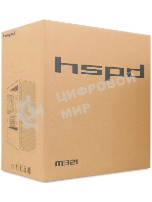 Компьютерный корпус без блока питания HSPD M321, Mesh Mini-tower, черный, slide TG, 0.45 SPCC, 2x140мм ARGb+1x120мм ARGb mATX, mITX 160/340/184мм 2x2.5