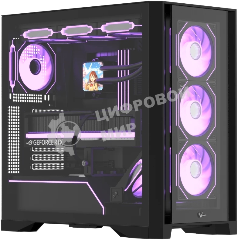 Компьютерный корпус AeroCool/Formula Air Power G8 Floe черный без БП ATX 2xUSB 3.0 1xUSB3.1 audio bott PSU