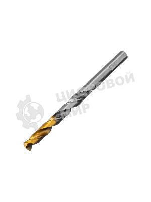 Сверло спиральное по металлу Denzel 8 x 117мм, Р6М5, Golden Tip