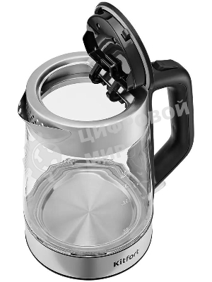 Чайный набор Kitfort КТ-6776 1.8л. 2200Вт черный/нержавеющая сталь корпус: Металл/стекло/пластик