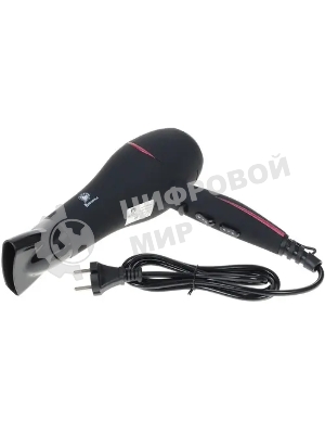 Фен Василиса ФН6-2200 черный/малиновый, 2200 Вт, ионизация