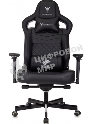 Кресло игровое Knight Hunter черный эко.кожа крестов. металл