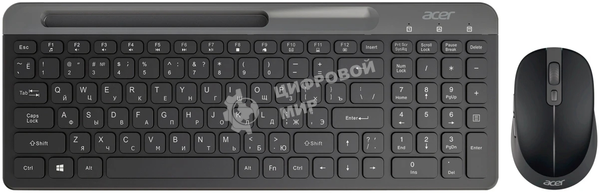 Комплект клавиатура+мышь Acer OCC402 беспроводной, USB, 1600 DPI, чёрный