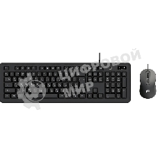 Комплект клавиатура+мышь Оклик S605 проводной USB 1800 DPI черный