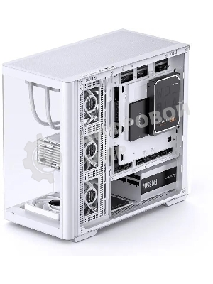 Корпус без блока питания JONSBO D300, Mini-Tower, TG, no fan, 2xUSB-A 3.2 + 1xUSB-C 3.2, mATX, mITX White