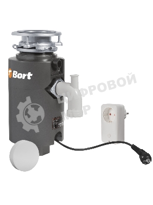 Измельчитель пищевых отходов Bort TITAN 4000 (Control) Мощность л.с. 0,75; 560 Вт; 4,2 кг/мин; 3200 об/мин; 1400 мл; Металл;набор аксессуаров 5 шт [93410242]