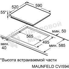 Индукционная варочная панель Maunfeld CVI594SF2BG Inverter