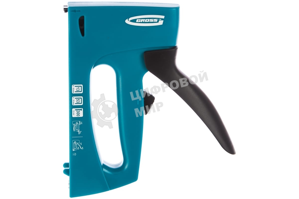 Степлер GROSS 41003 мебельный пластиковый корпусрегулировка удара тип Скобы 13 53 300 6-16мм