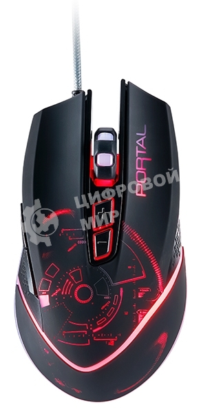 Мышь проводная Qumo Portal M39 черный, 3200 dpi, USB, кнопки - 6