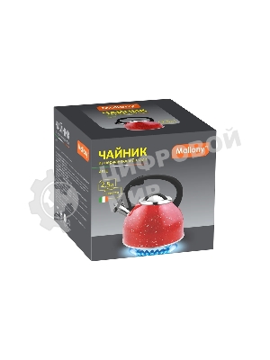 Чайник для плиты из нерж стали со свистком MALLONY 