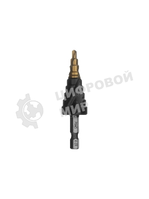 Сверло ступенчатое Denzel 4-6-8-10-12-14-16-18-20 мм, Р6М5, 6-гр. хвостовик