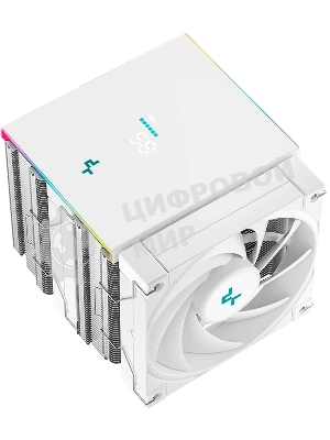 Кулер для процессора DEEPCOOL AK620 DIGITAL SE WH LGA20XX/1700/1200/115X/AM5/AM4 (9шт/кор, TDP 260W, PWM, DUAL Fan 120мм, 6 тепл. трубок, ARGb, белый) RET (R-AK620-WHADMN-GJD)