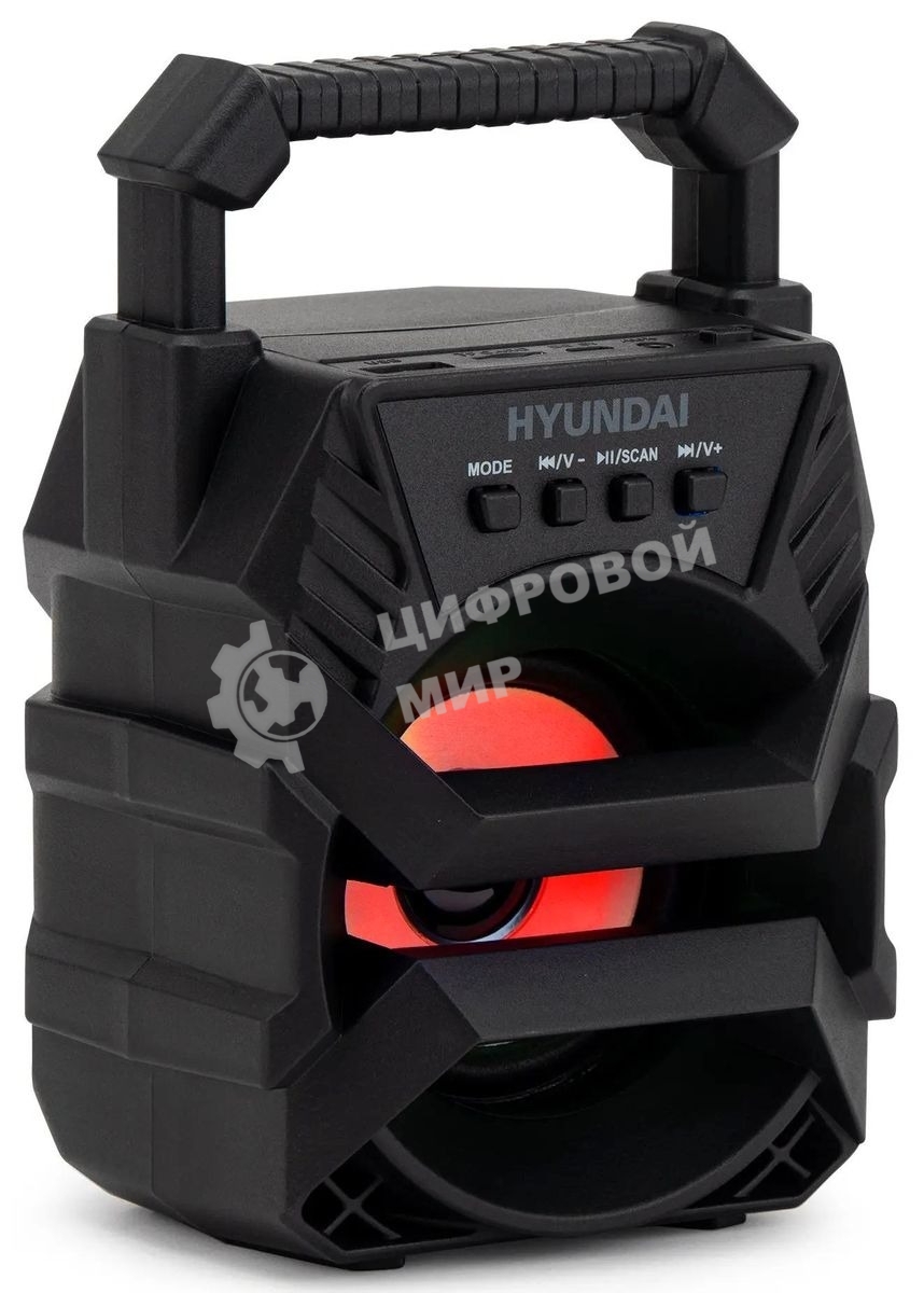 Колонка портативная Hyundai H-PS1000 черный 9 Вт 1.0 BT/USB 10м 500mAh