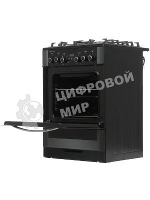 Плита комбинированная Gefest ПГЭ 6502-03 0044 черный, конфорок 4 газовых, духовка 55 л, 60 см x 85 см x 60 см