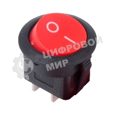 Выключатель клавишный Rexant круглый 250V 6А (2с) ON-OFF красный