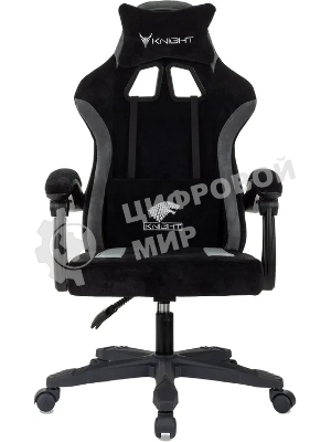 Кресло игровое Knight Wolf черный/серый крестов. пластик