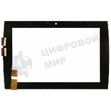 Сенсорное стекло (тачскрин) для Asus Eee Pad Slider SL101, черное с рамкой