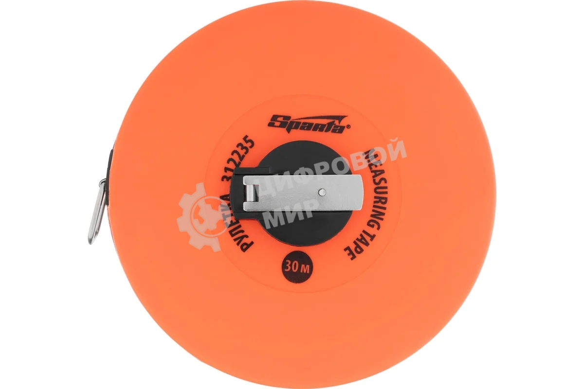 Рулетка геодезическая Sparta 30 м х 12,5 мм, лента ПВХ, закрытый круглый корпус